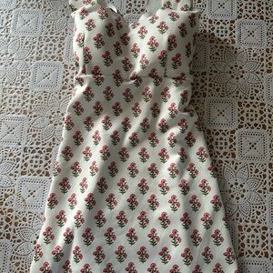 White Floral Dress with Pink Rose Print size large.